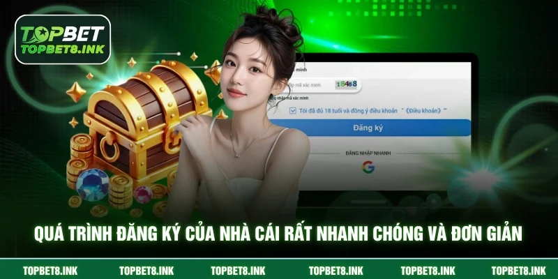 Quá trình đăng ký của Topbet rất nhanh chóng và đơn giản